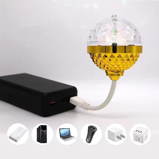 Bite Gadgets USB Rotating Disco Light – Portable 360° LED Party Light, High Brightness, Plug & Play, Colorful Stage Lighting for Home, Car, Birthday, Wedding, DJ, Bar & Event Decoration