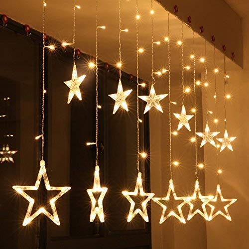 Bite Gadgets 12 Stars LED String Lights for Indoor and Outdoor Decor - Perfect for Diwali, Parties, Events, and Home Decoration