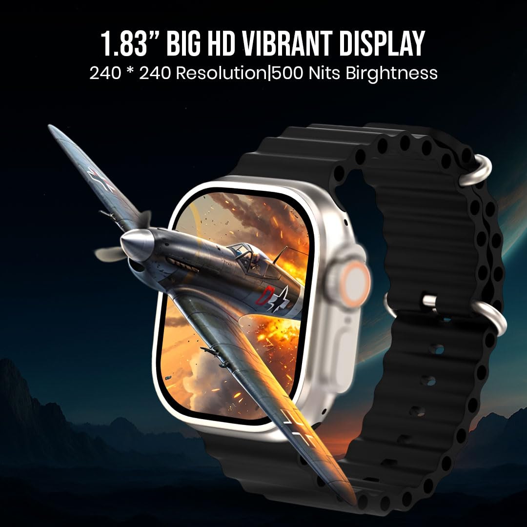 T-800 Ultra Smartwatch with 1.99 Infinite Display, Wireless Charging