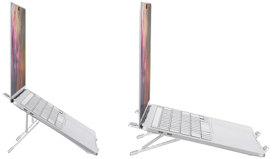 Foldable Laptop Stand, Height-Adjustable, Foldable, Portable, Ventilated, Fits Up to 15.6-Inch Laptops, Aluminum Alloy