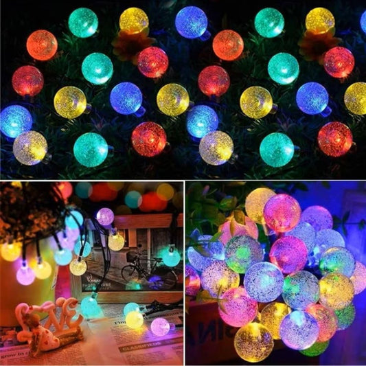 Bite Gadgets 60 LEDs Multicolor Crystal Ball String Lights, Fairy Lights for Room, Wall Hanging, Festival & Wedding Décor, Waterproof Decorative Lights for Diwali, Christmas, Bedroom Ambience