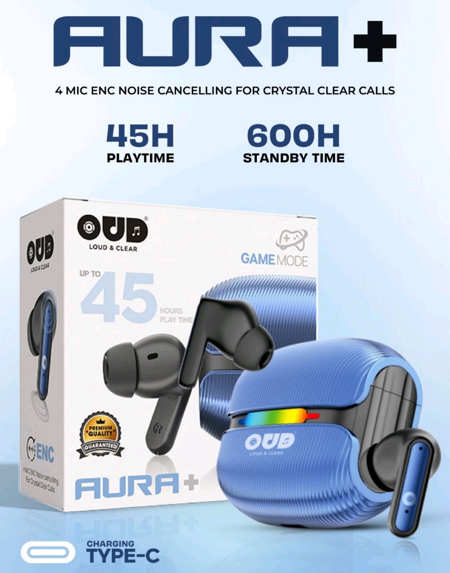 OUD AURA+ Gaming TWS Earbuds