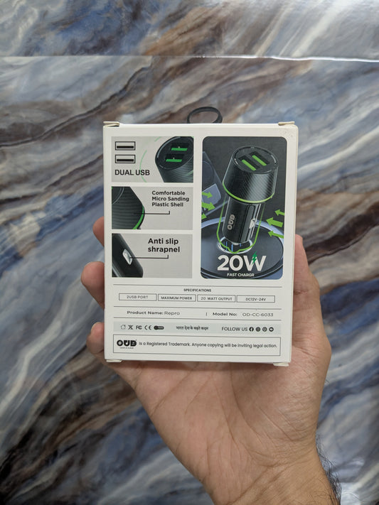 OUD REPRO 20Watt Dual Port Car Charger