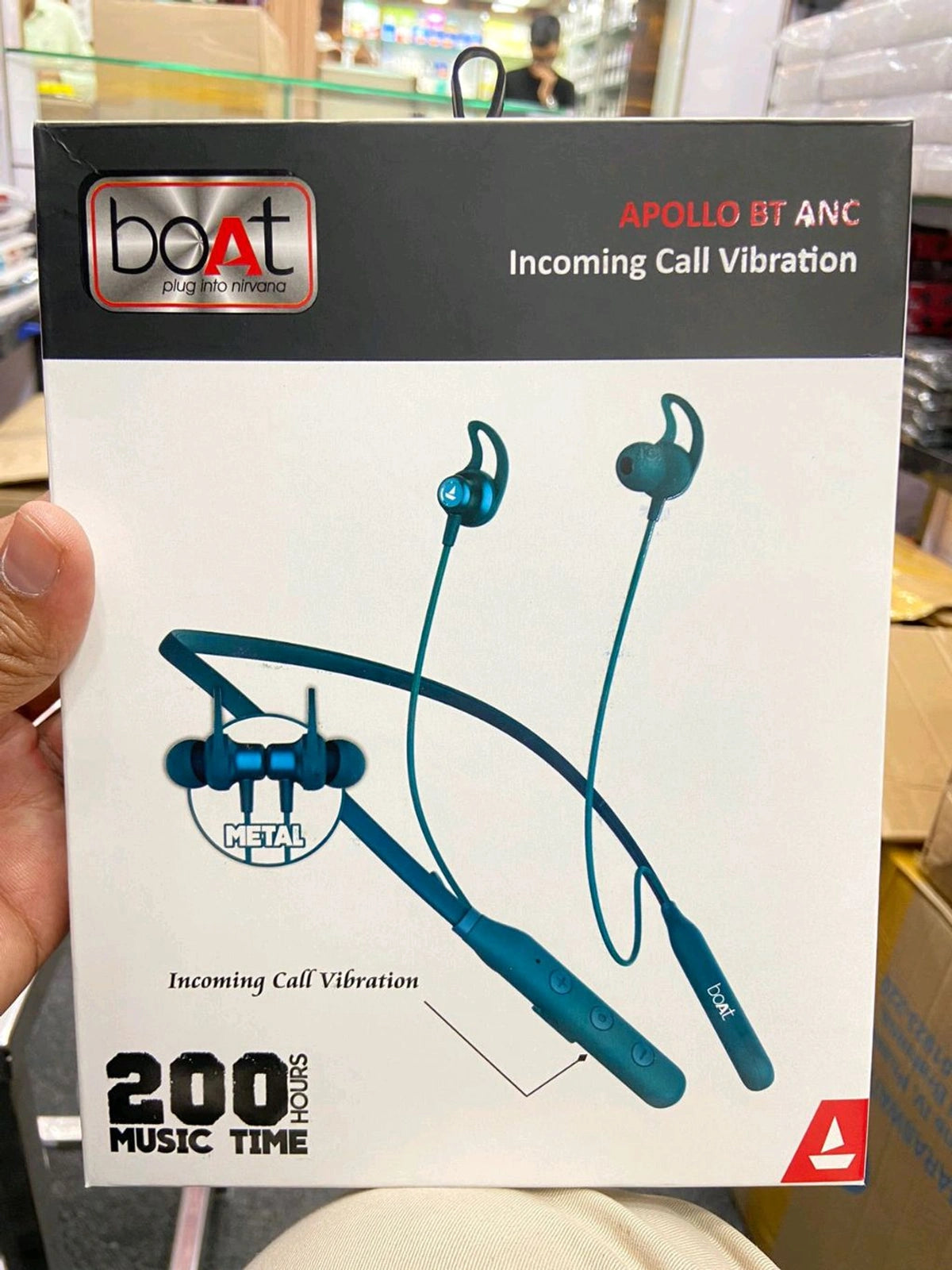 BT APOLLO Wireless Neckband, 200h Music Time, Type-C Charging, Notification Vibration