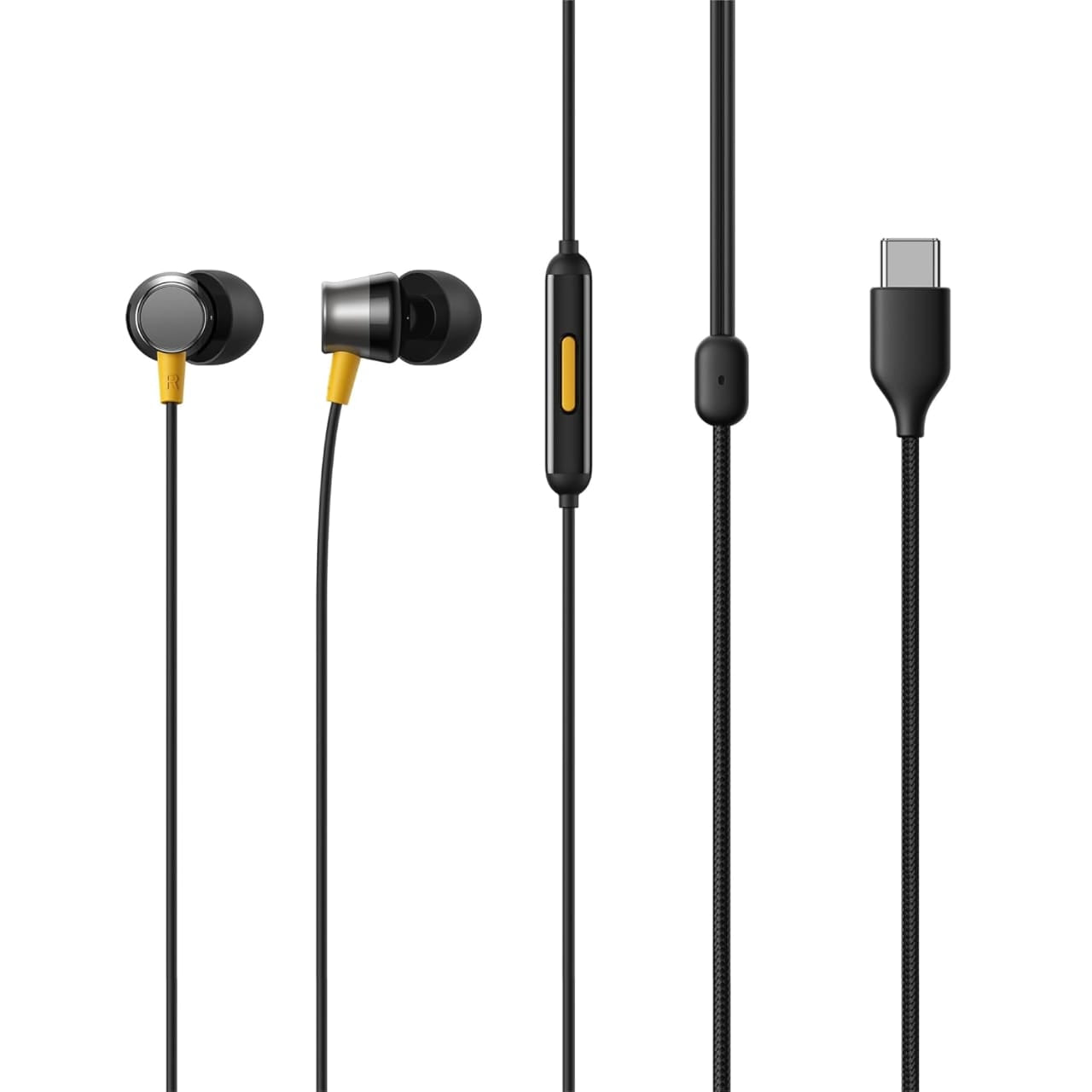 BG Realme Buds 3 Wired In Ear Earphone with Type-C/3.5mm Jack | In-Line Microphone | 9Mm Drivers