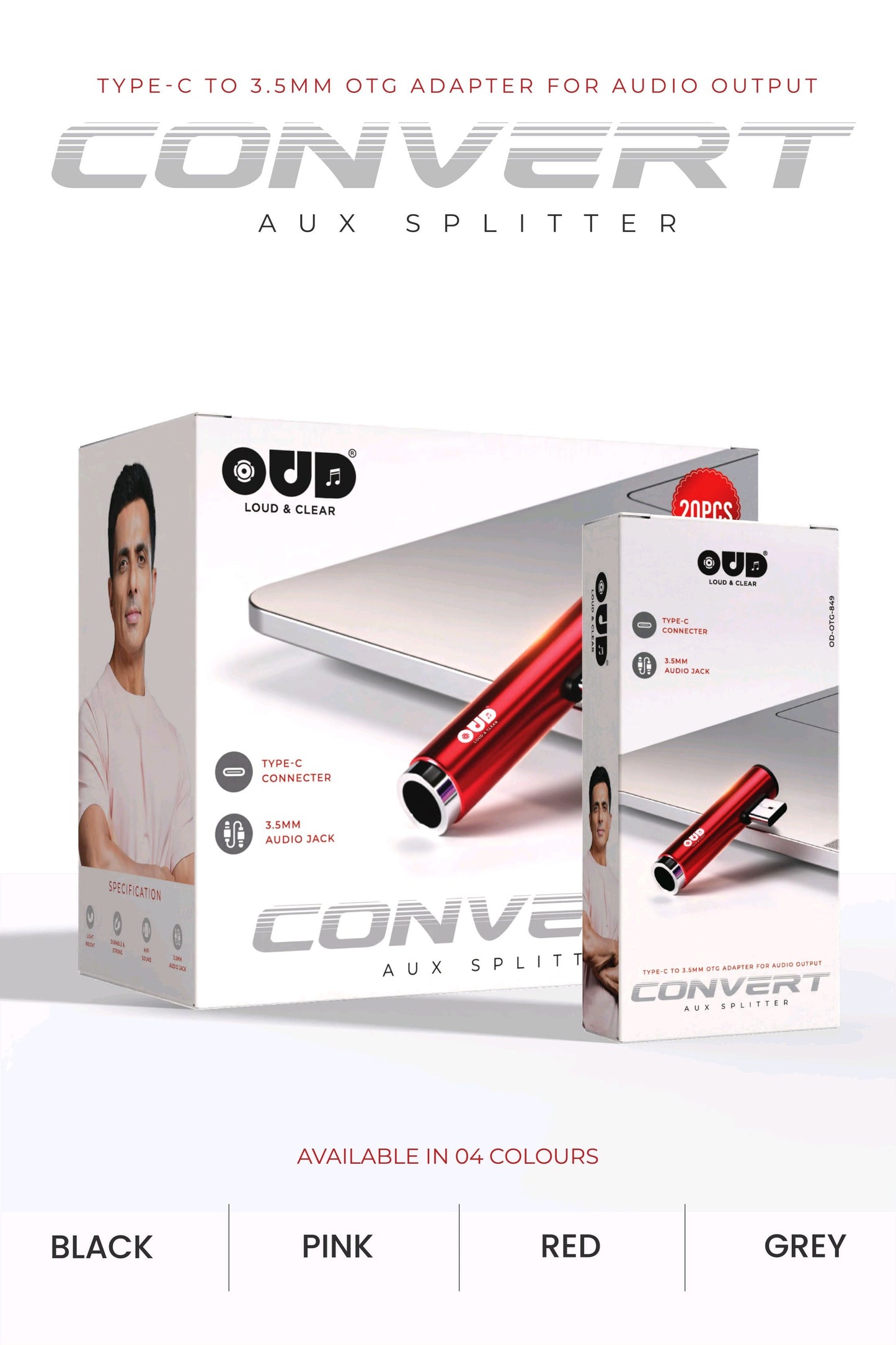 OUD CONVERT Type-C to 3.5mm Audio Jack Adapter