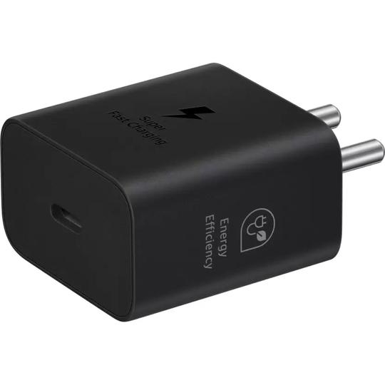 Samsung 25 W Adapter, Type-C, Fast Charging, Zero Standby Power Consumption, GAN Technology, Without Cable