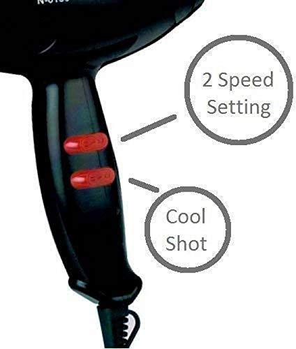 Nova NV-6130 Professional Salon Hair Dryer For MEN and WOMEN with 2 Speed and 2 Heat Setting Removable Filter and Airflow Nozzle