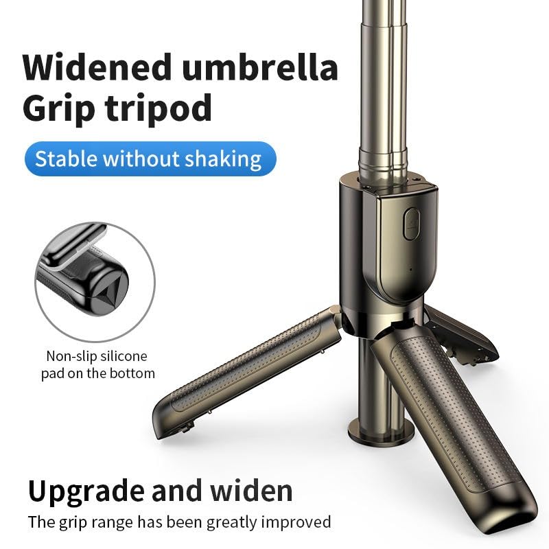 R1-S Wireless selfie stick tripod with Bluetooth Remote & Flashlight for Mobile Phone, Home indoor and outdoor travel use, 3-in-1 selfie stick tripod for all smartphones