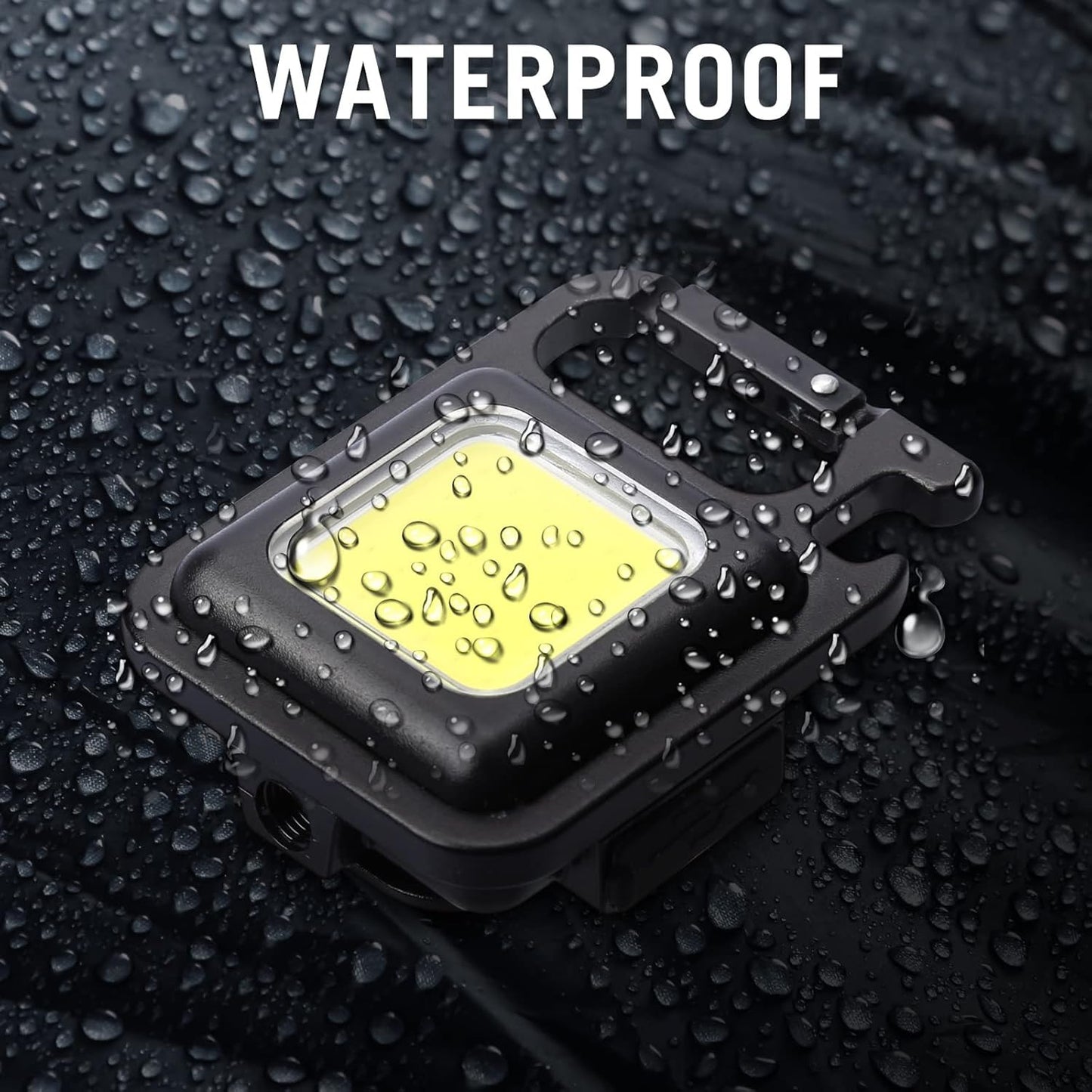 COB Rechargeable LED Keychain Light - COB Flashlights with 800 Lumens Bright and 4 Modes & Waterproof Emergency Lights for Walk, Fishing and Camping, etc.(USB Charging Cable Included)