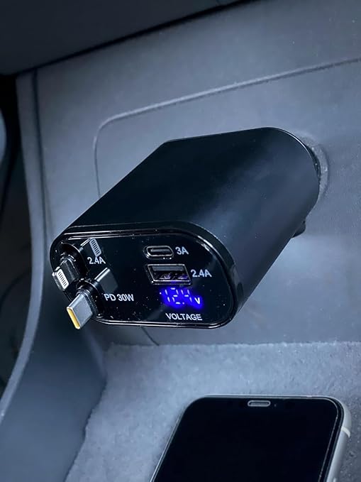 BG 4in1 Retractable 120watt Fast Car Charger