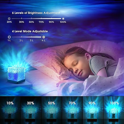 Ocean Wave Galaxy Projector - Night Light With Remote Control