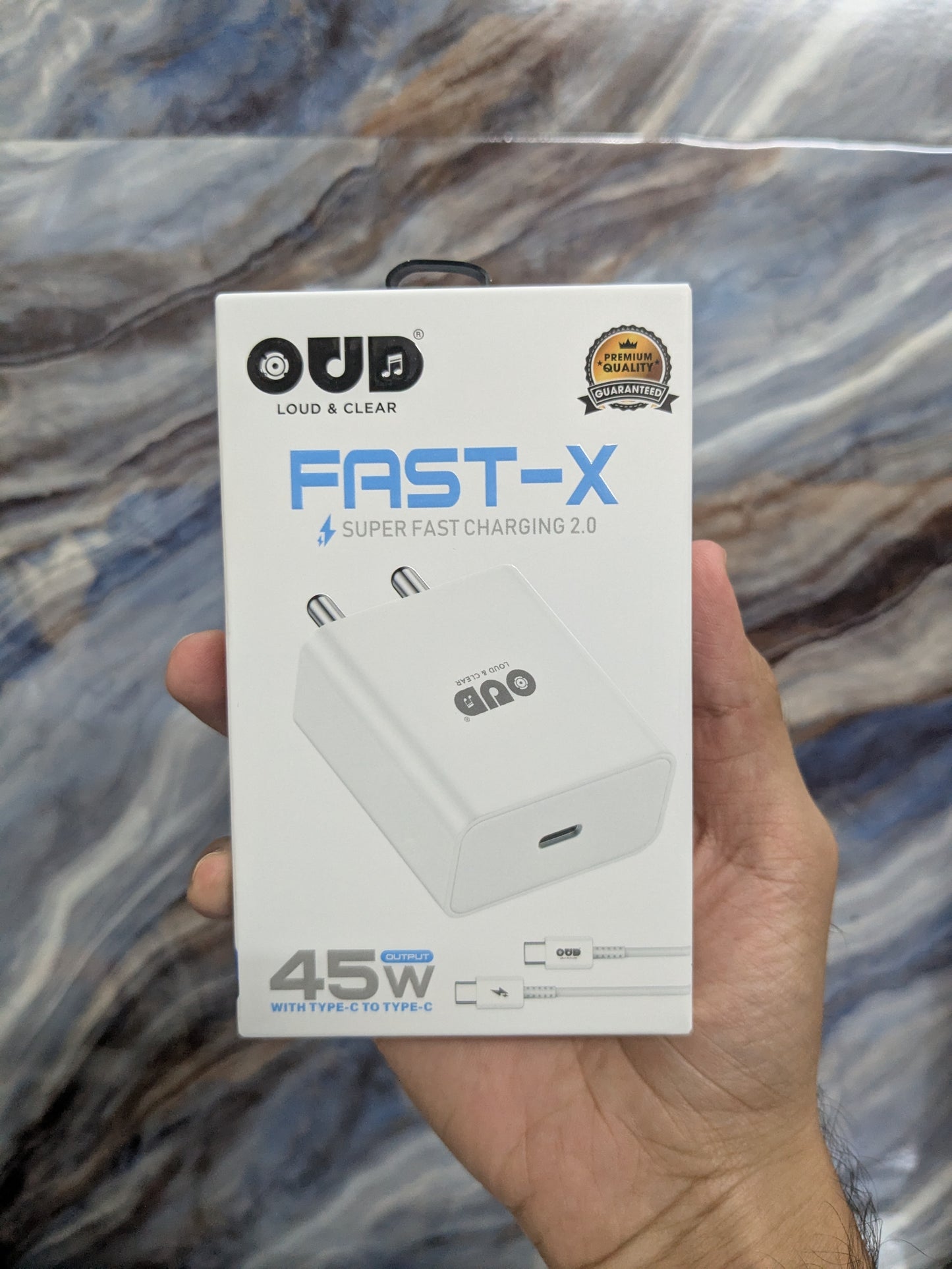 OUD FAST-X 45Watt Power Adapter with Type-C to Type-C Cable