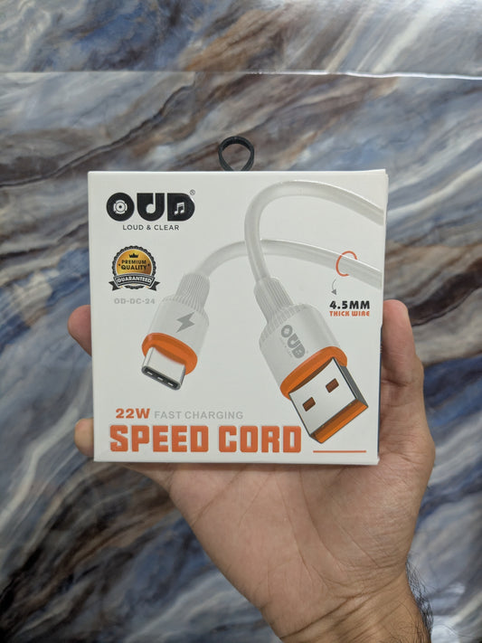 OUD SPEEDCORD 22Watt Type-C Charging Cable