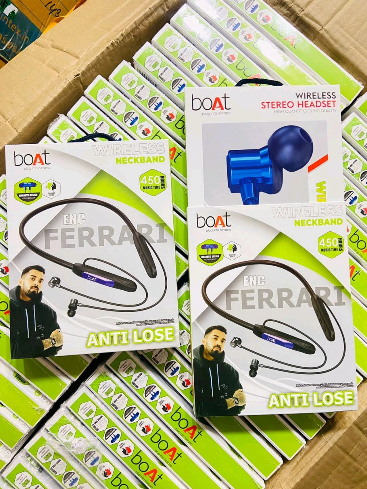 BT FERRARI Wireless Neckband, 450h Music Time, Type-C Charging, Magnetic On/Off Function, Notification Vibration