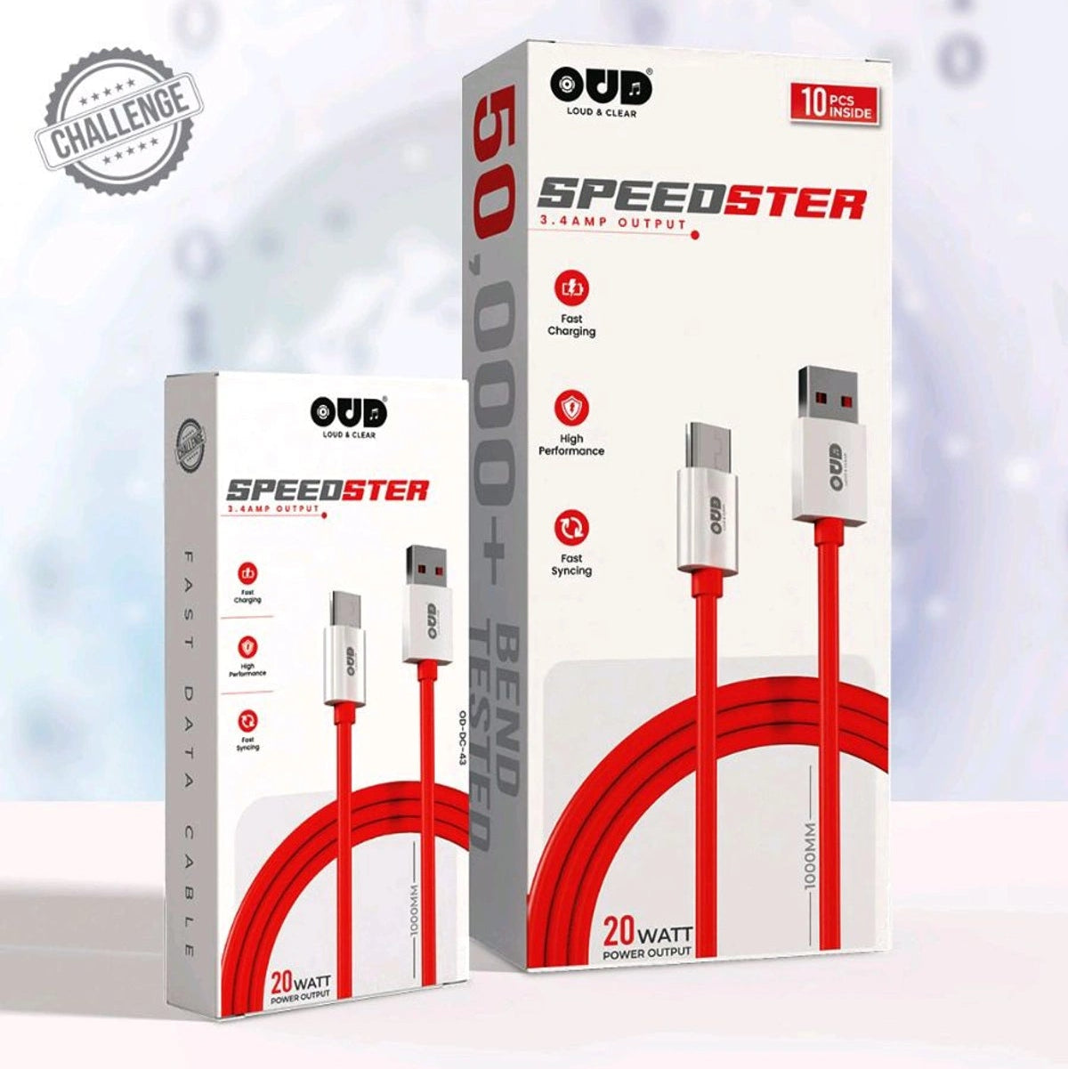 OUD SPEEDSTER 3.4A 20Watt Micro USB Charging Cable