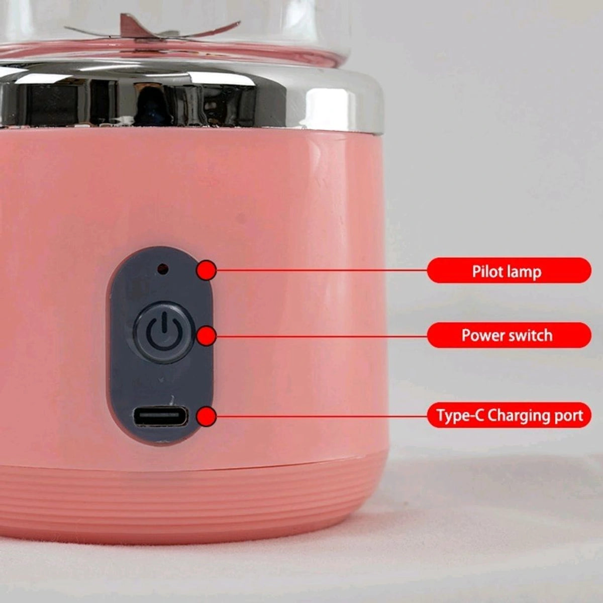 Portable Electric Juicer Blender – USB Rechargeable, 6 Blades, 520ml, 40W Powerful Motor for Smoothies & Juices