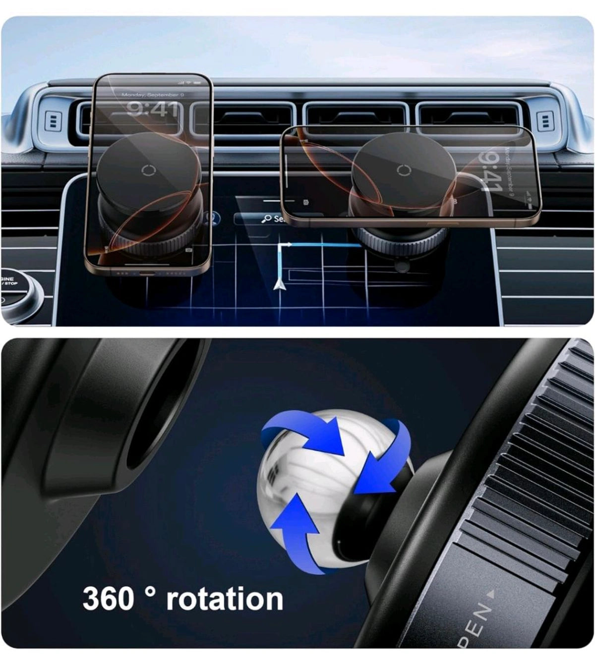 Premium Vacuum Phone Holder | Super Strong Suction Grip | VOONK 360° Adjustable Mount | Universal Fit for Car, Desk, Home | Secure Mount for All Smartphones