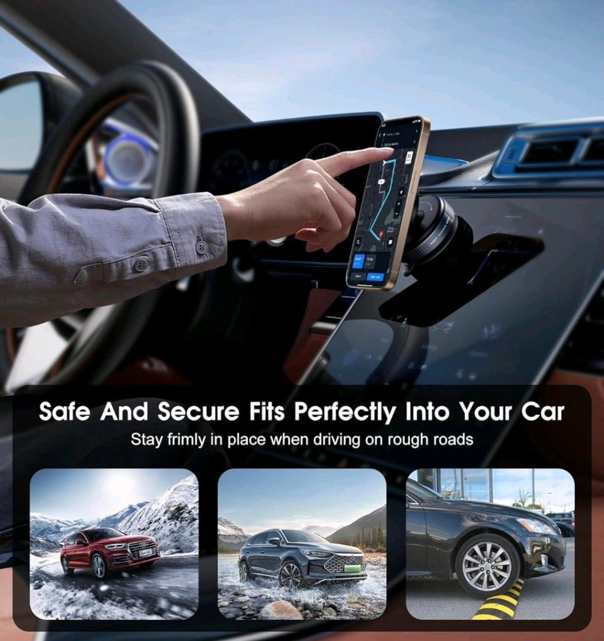 Premium Vacuum Phone Holder | Super Strong Suction Grip | VOONK 360° Adjustable Mount | Universal Fit for Car, Desk, Home | Secure Mount for All Smartphones