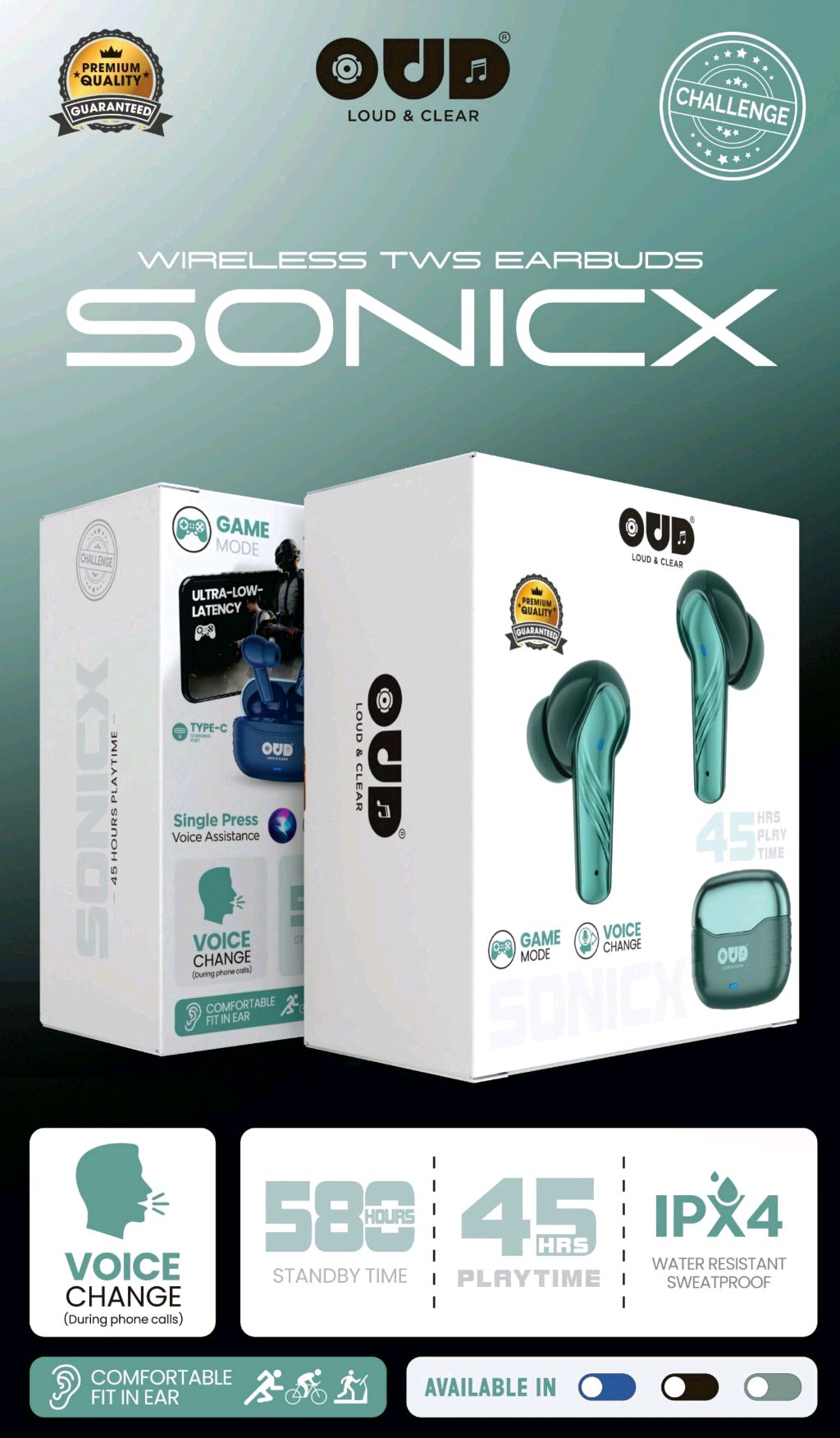 OUD SonicX Wireless Earbuds