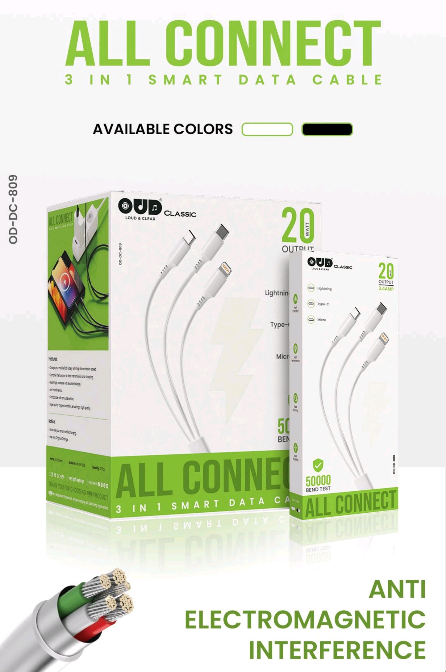 OUD ALL CONNECT 3 in 1 Smart Data Cable