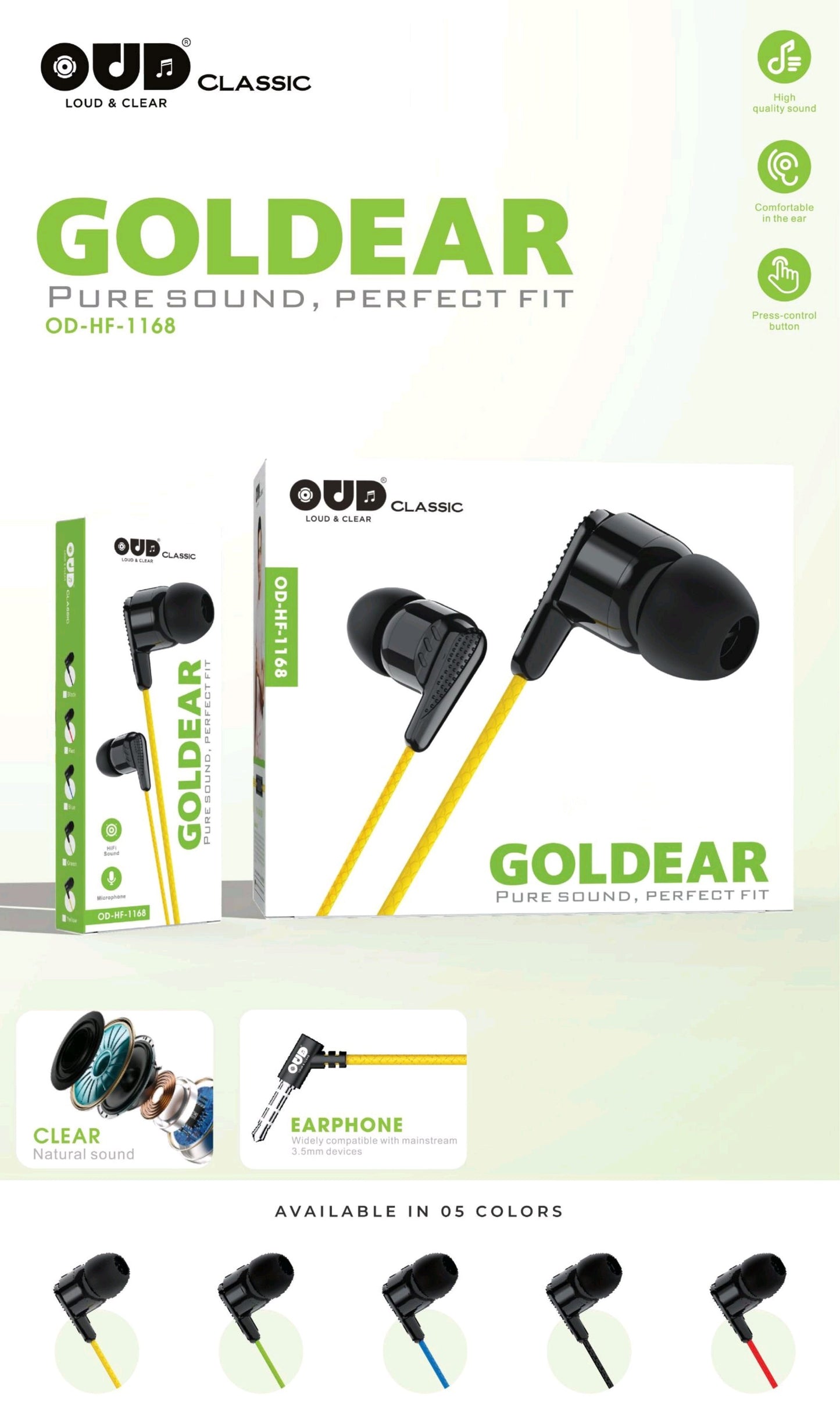 OUD GOLDEAR Wired Earphones